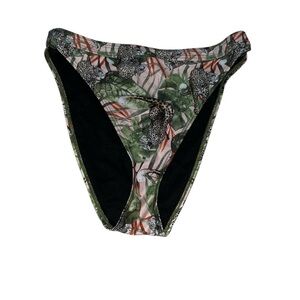 South beach high waist bikini bottom tropical cheetah print 16